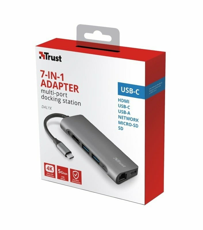 USB-хаб Trust Dalyx Aluminium USB Type-C 7-в-1 (23775)