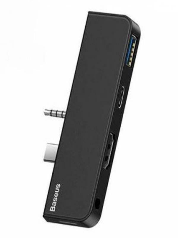 Концентратор 3.5 мм/USB-C Baseus for Surface Go Black (CAHUB-FT01)