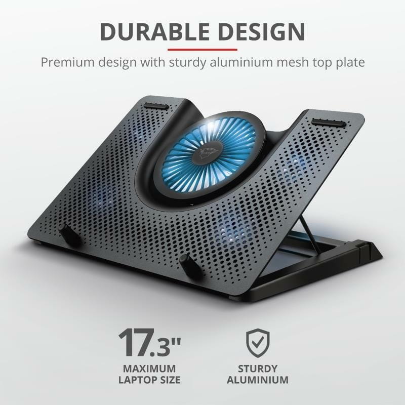 Підставка для ноутбука Trust  GXT 1125 Quno Blue LED Black (23581) 17.3"