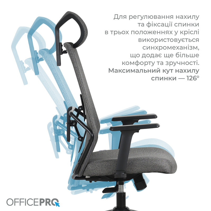 Кресло офисное OfficePro Fusion OC577G Gray
