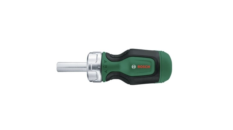 Викрутка Bosch з тріскачкою, 6 насадок PZ1,PZ2,PH2,SL4,TX25,HEX5, рукоятка TPR (1.600.A03.2UZ)