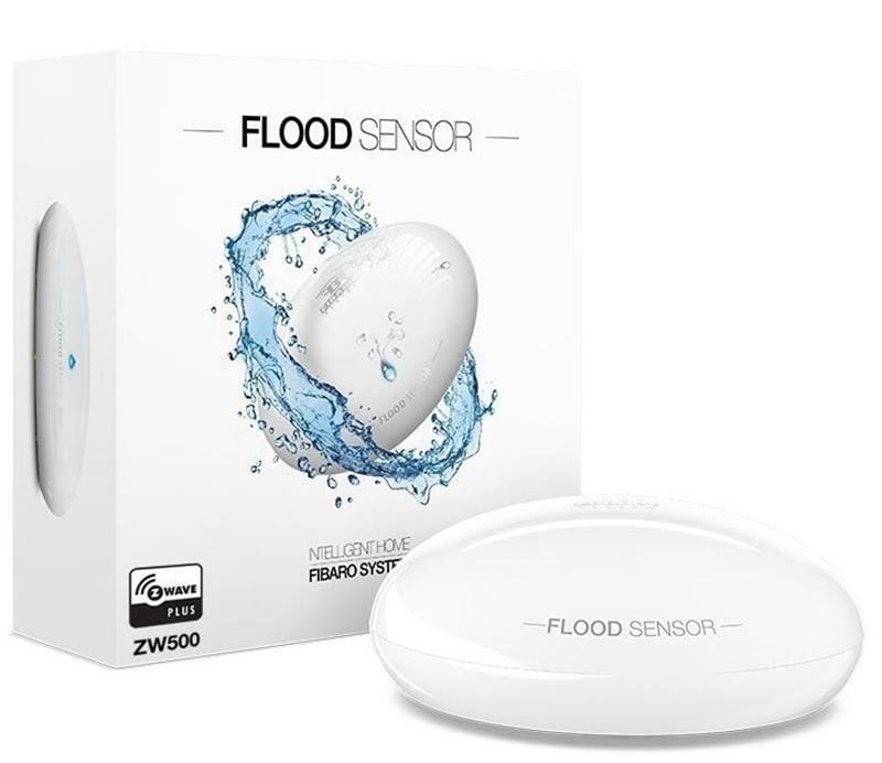 Датчик протікання води Fibaro Flood Sensor FGFS-101_ZW5, Z-Wave, 3V CR123A/12-24V DC, White