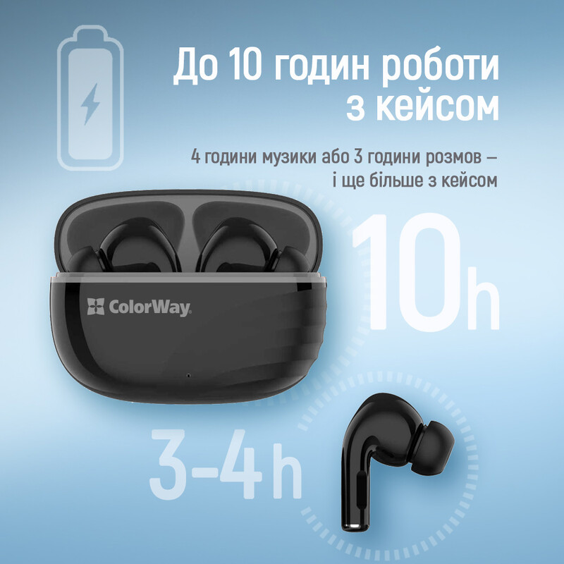 Bluetooth-гарнітура СolorWay Slim TWS-5 Earbuds Black (CW-TWS5BK)