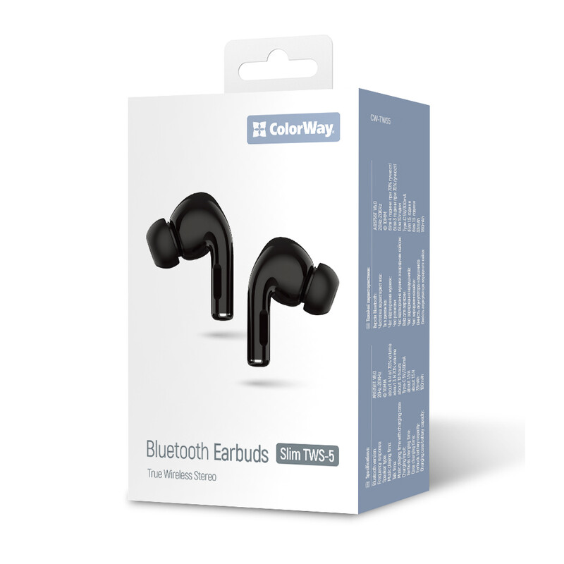 Bluetooth-гарнітура СolorWay Slim TWS-5 Earbuds Black (CW-TWS5BK)