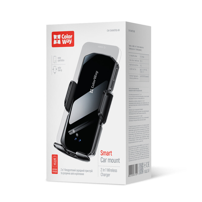 Бездротовий зарядний пристрій СolorWay FlameGrip 15W Black (CW-CHAW070Q-BK)