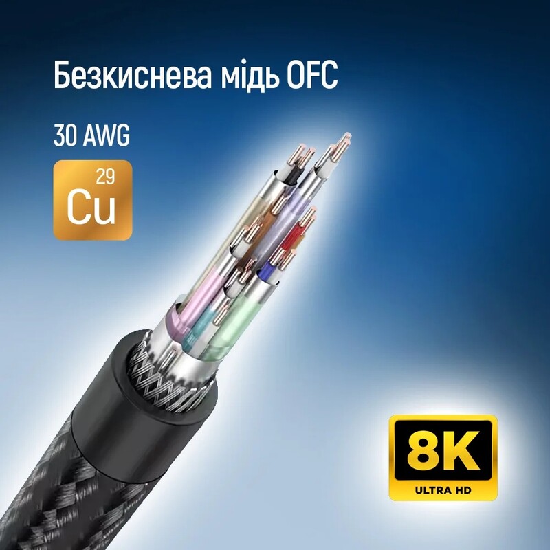 Кабель ColorWay DisplayPort-DisplayPort V1.4 8K 3м, Black (CW-CBDP094-BK)