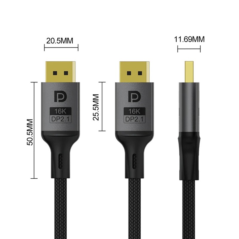 Кабель ColorWay DisplayPort-DisplayPort V2.1 16K 3м, Black (CW-CBDP092-BK)