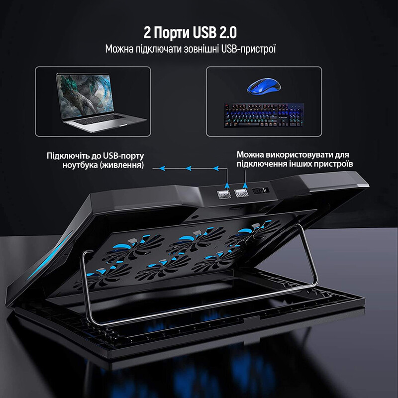 Охлаждающая подставка для ноутбука ColorWay Cooling Laptop Q3, 10-17” (CW-CLQ3)