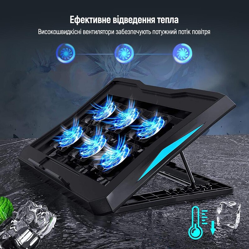 Охлаждающая подставка для ноутбука ColorWay Cooling Laptop Q3, 10-17” (CW-CLQ3)