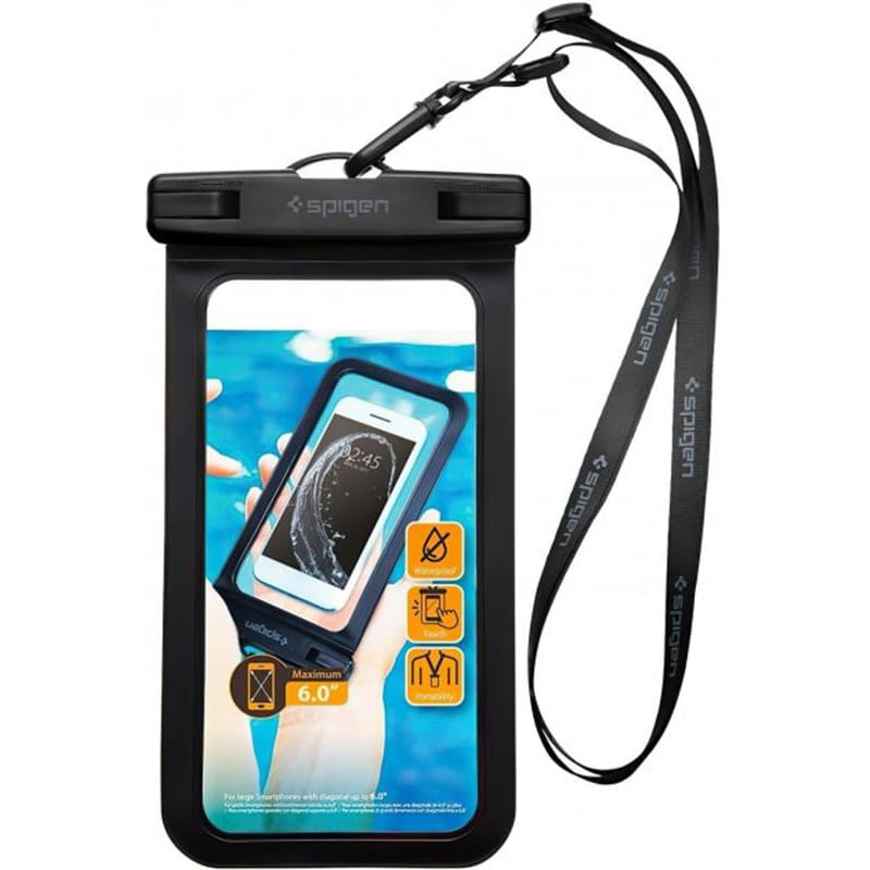 Чехол-карман Spigen Velo A600 Waterproof универсальный Black/Transparent (000EM21018)