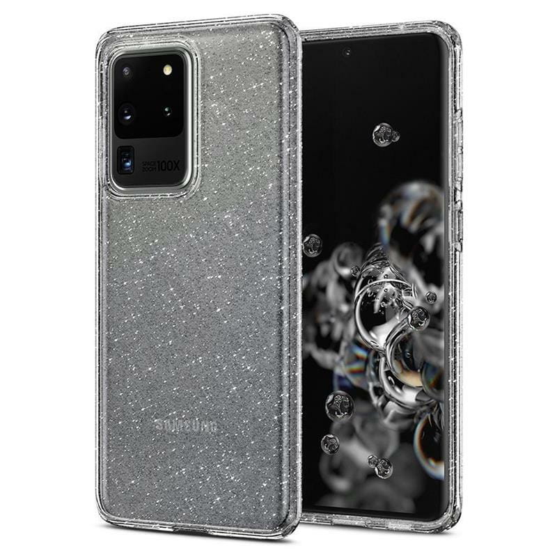 Чехол-накладка Spigen Liquid Crystal Glitter для Samsung Galaxy S20 Ultra SM-G988 Crystal Quartz (ACS00710)