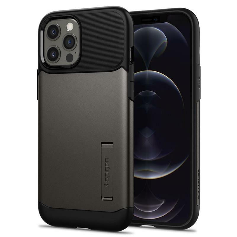 Чeхол-накладка Spigen Slim Armor для Apple iPhone 12 Pro Max Gunmetal (ACS01480)