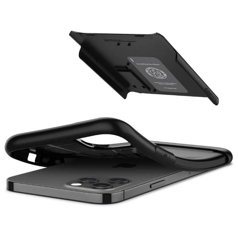 Чeхол-накладка Spigen Slim Armor для Apple iPhone 12 Pro Max Black (ACS01479)
