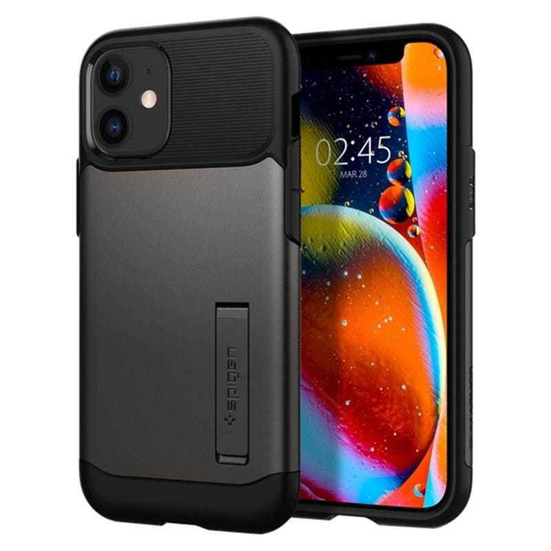 Чeхол-накладка Spigen Slim Armor для Apple iPhone 12 Mini Gunmetal (ACS01546)