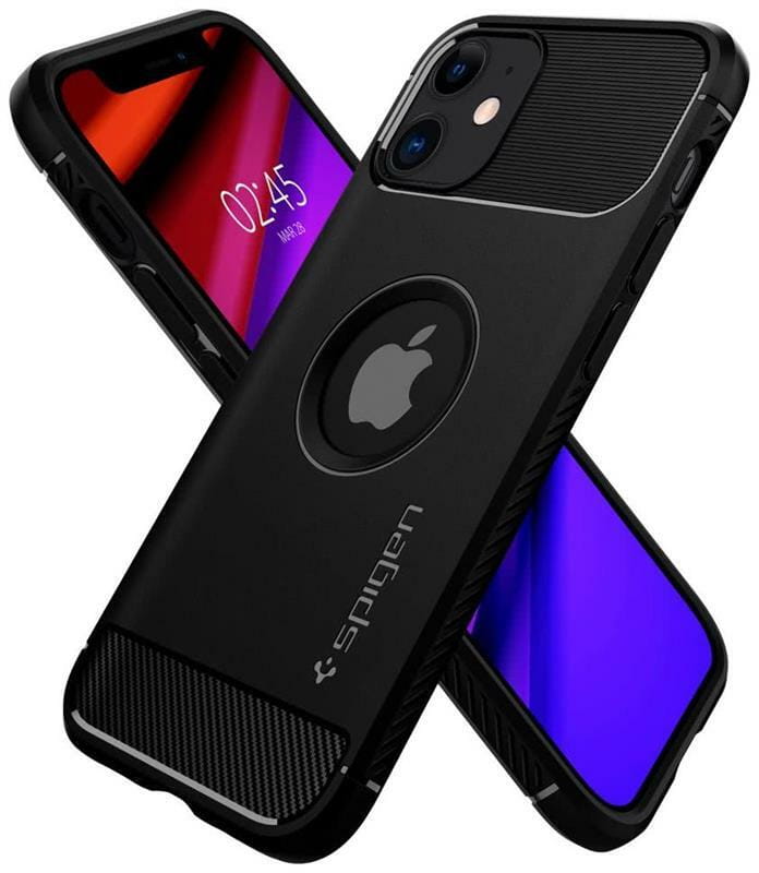 Чехол-накладка Spigen Rugged Armor для Apple iPhone 12 Mini Matte Black (ACS01743)