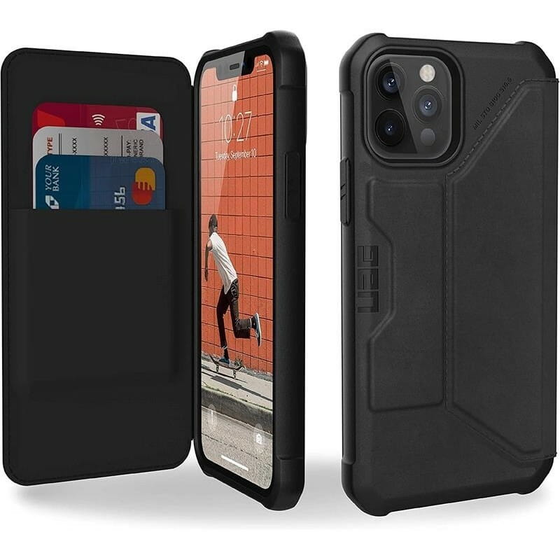 Чохол-книжка Urban Armor Gear Metropolis для Apple iPhone 12/12 Pro Leather Black (112356118340)