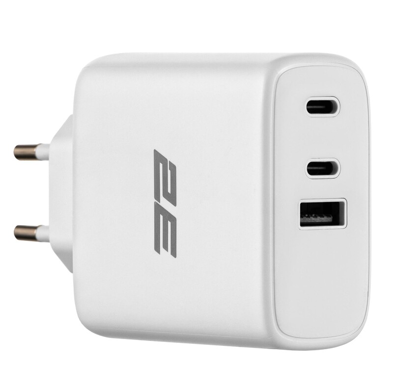 Сетевое зарядное устройство 2E USB-C Wall Charger GaN 65W White (2E-WC3USB65W-W)