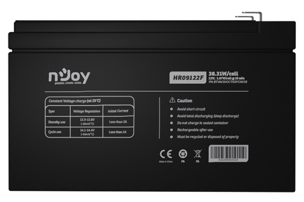 Аккумуляторная батарея Njoy HR09122F 12V 9AH (BTVACIUOCTD2FBT01B) AGM
