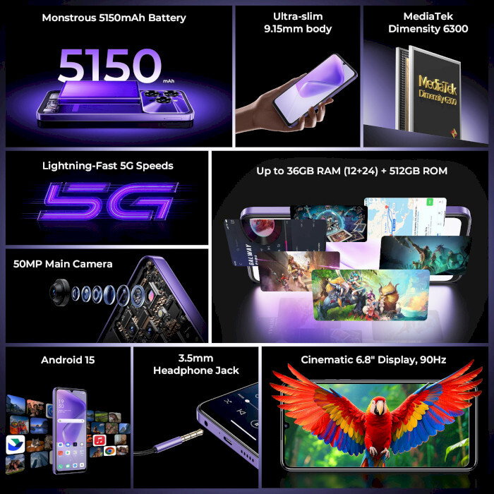 Смартфон Oukitel C6 12/512GB Green (6941749823830)