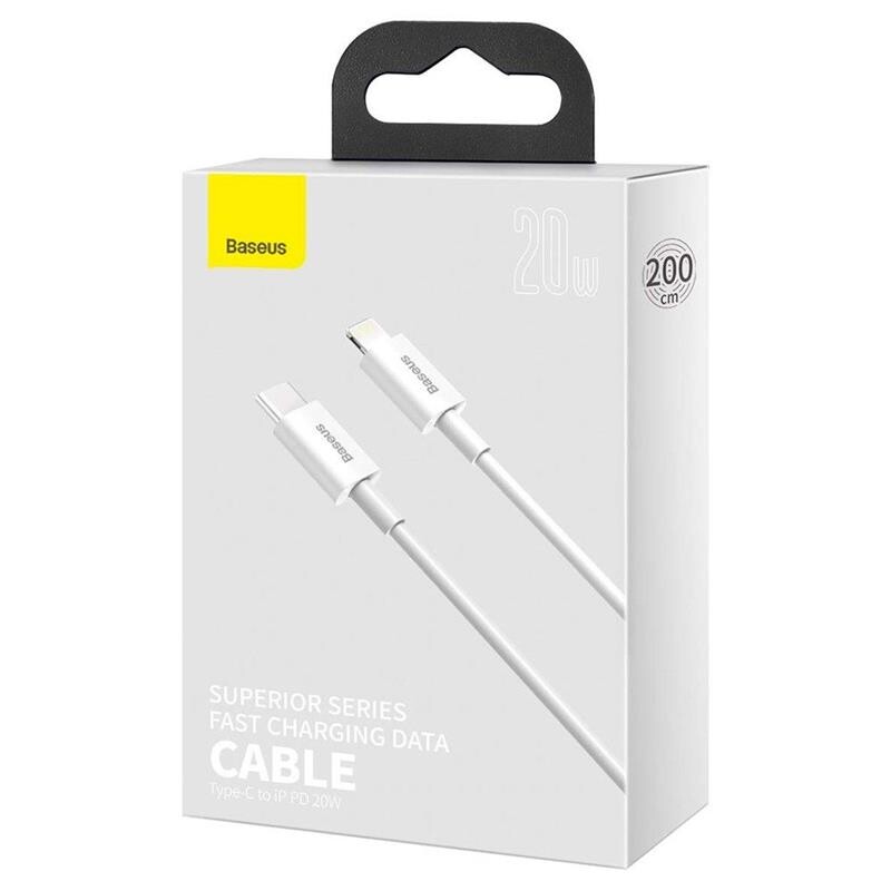 Кабель Baseus Superior Fast Charging USB-C-Lightning, 2м White (CATLYS-C02)