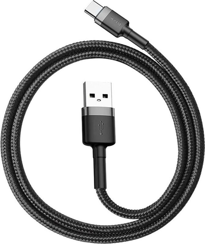 Кабель Baseus Cafule USB-USB-C, 2A, 2м Black/Grey (CATKLF-CG1)
