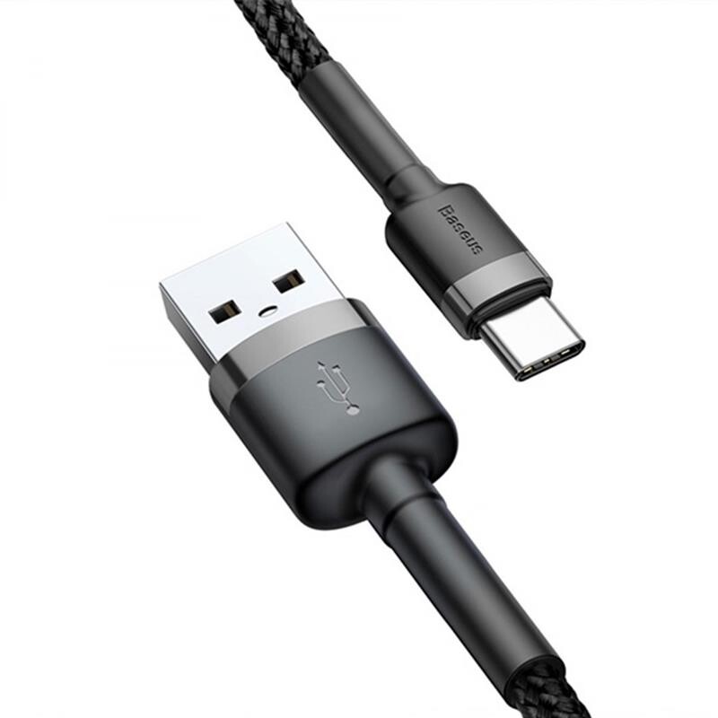 Кабель Baseus Cafule USB-USB-C, 2A, 2м Black/Grey (CATKLF-CG1)