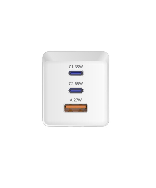 Сетевое зарядное устройство Sigma mobile X-power 65W GaN, PD, QC (2xUSB-C + 1xUSB-A) White (PS65-01)