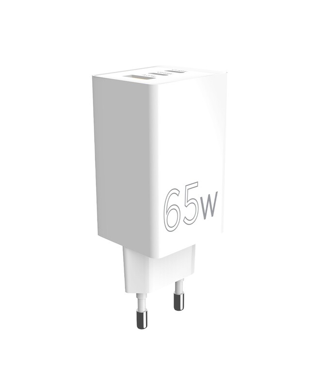 Сетевое зарядное устройство Sigma mobile X-power 65W GaN, PD, QC (2xUSB-C + 1xUSB-A) White (PS65-01)