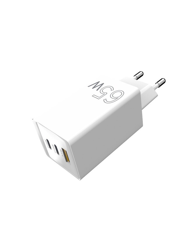 Сетевое зарядное устройство Sigma mobile X-power 65W GaN, PD, QC (2xUSB-C + 1xUSB-A) White (PS65-01)