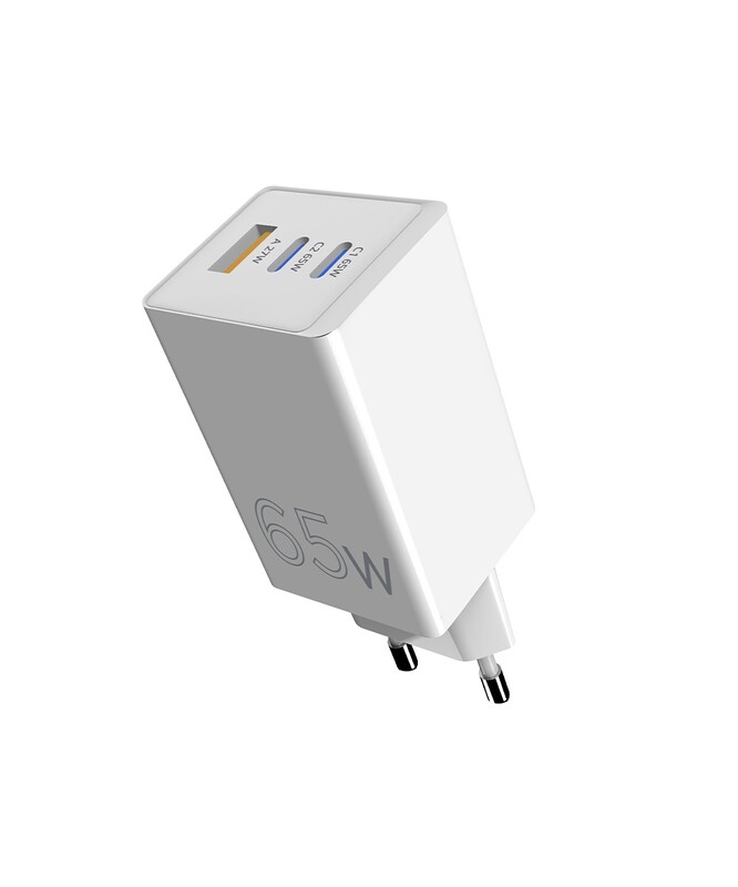 Сетевое зарядное устройство Sigma mobile X-power 65W GaN, PD, QC (2xUSB-C + 1xUSB-A) White (PS65-01)