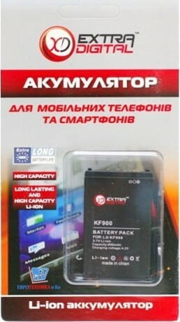 АКБ Extradigital для LG KF900 (IP-340N) 900mAh (DV00DV6060)