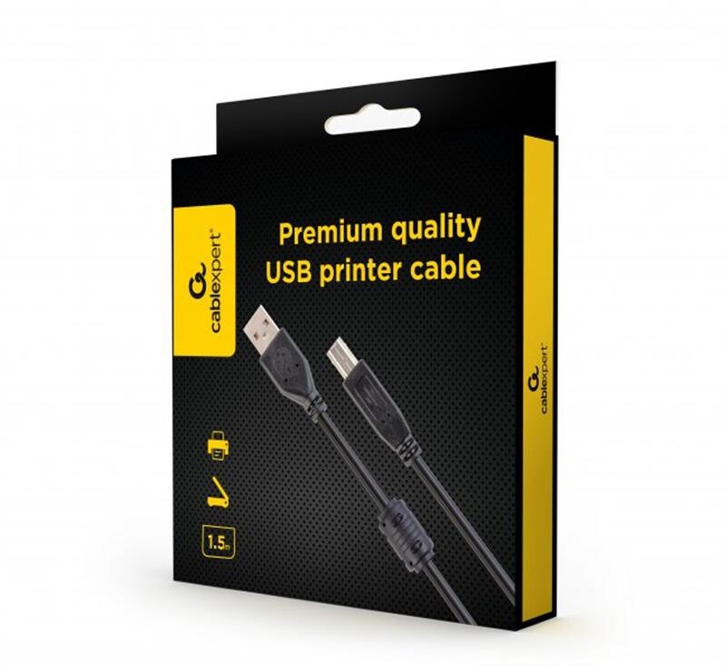 Кабель Cablexpert (CCFB-USB2-AMBM-1.5M) USB2.0-USB-B, феррит, 1.5 м, черный