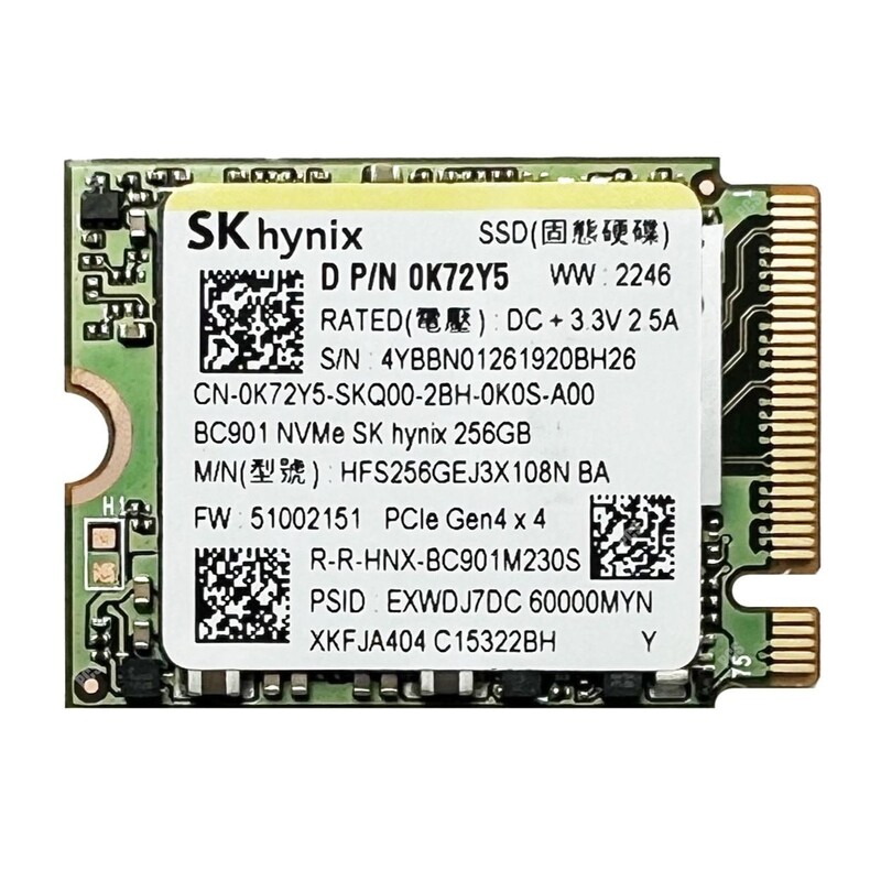 Накопитель SSD 256GB SK hynix M.2 2230 NVMe PCIe 4.0 x4 (HFS256GEJ3X108N)