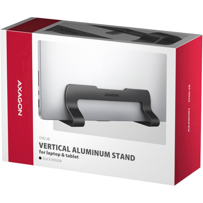 Подставка для ноутбука AXAGON Vertical Stand for Laptops & Tablets Black (STND-VB)