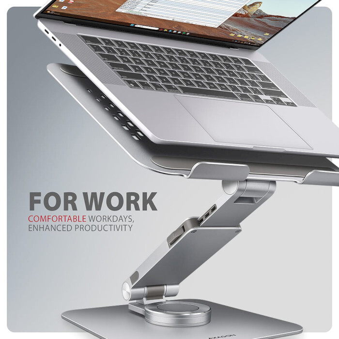 Подставка для ноутбука AXAGON Rotating Aluminum Stand for Laptop & Tablet Silver (STND-LR)