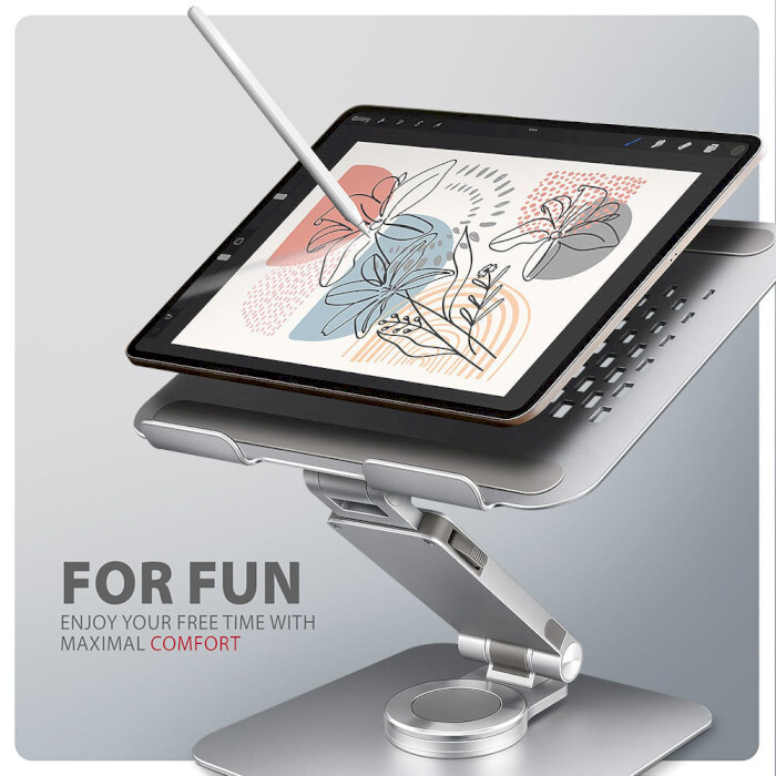 Подставка для ноутбука AXAGON Rotating Aluminum Stand for Laptop & Tablet Silver (STND-LR)