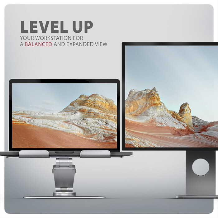 Подставка для ноутбука AXAGON Rotating Aluminum Stand for Laptop & Tablet Silver (STND-LR)