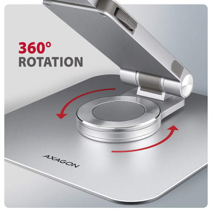 Подставка для ноутбука AXAGON Rotating Aluminum Stand for Laptop & Tablet Silver (STND-LR)