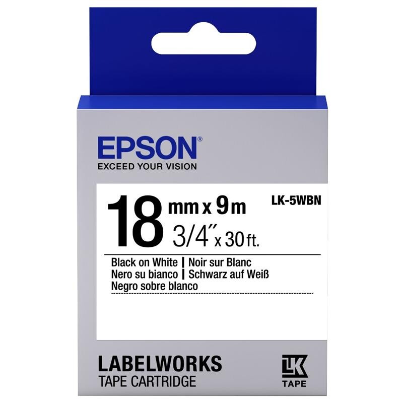 Лента Epson LK5WBN Standard Black/White 18mm/9m (C53S655006)
