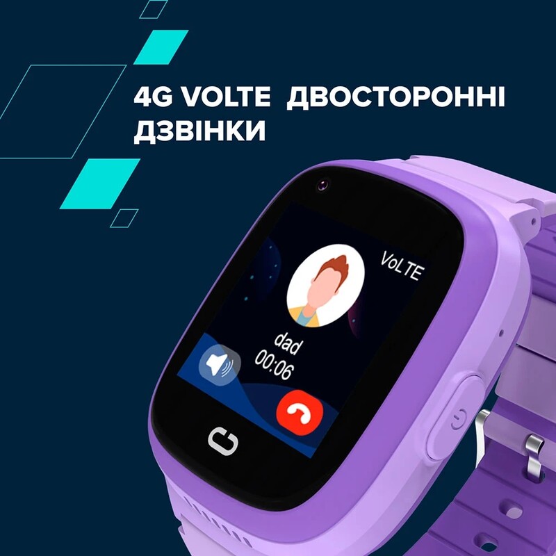Дитячий смарт-годинник Canyon Sunny KW-48 4G LTE Violet (CNE-KW48VL)