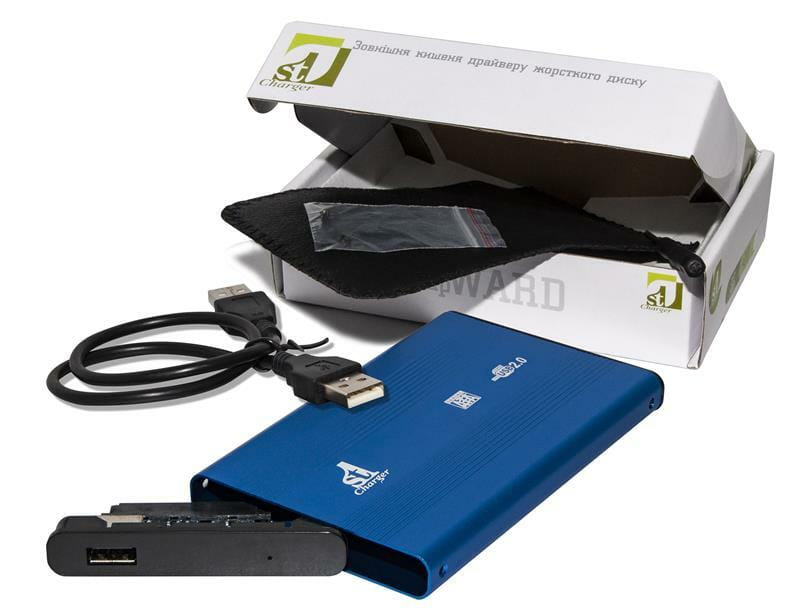 Внешний карман 1StCharger SATA HDD/SSD 2.5", USB 2.0, Blue (HDE1STU2520BB)