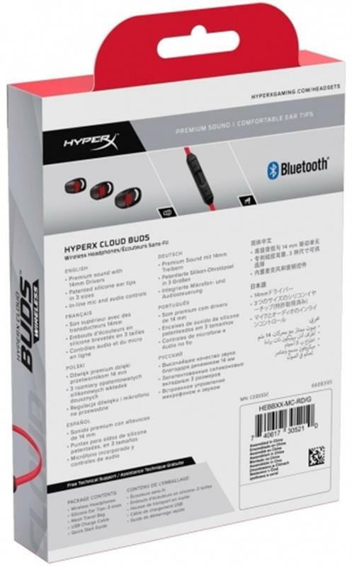 Bluetooth-гарнітура HyperX Cloud Buds Black/Red (HEBBXX-MC-RD/G)