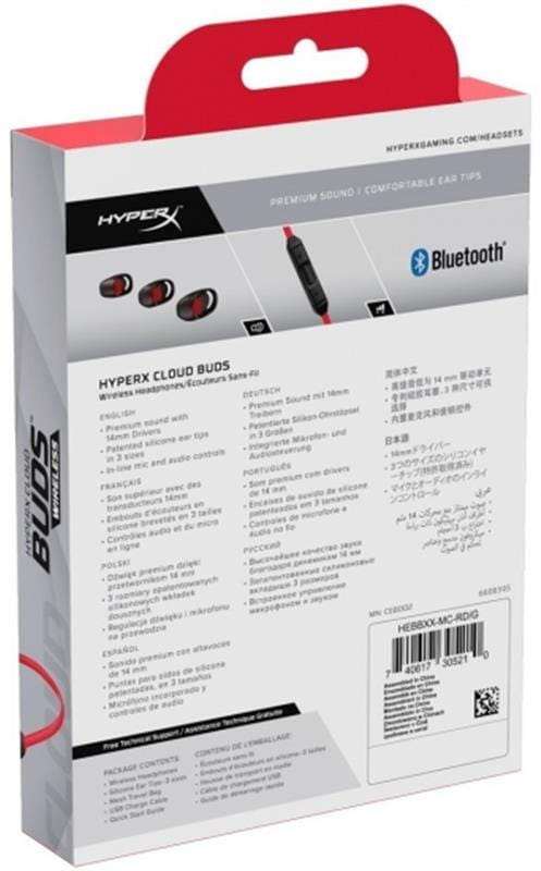 Bluetooth-гарнитура HyperX Cloud Buds Black/Red (HEBBXX-MC-RD/G)