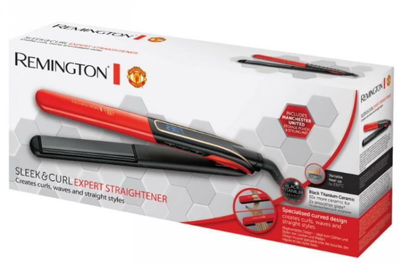 Утюжок (Выпрямитель) для волос Remington S6755 Sleek & Curl Expert Straightener Manchester United