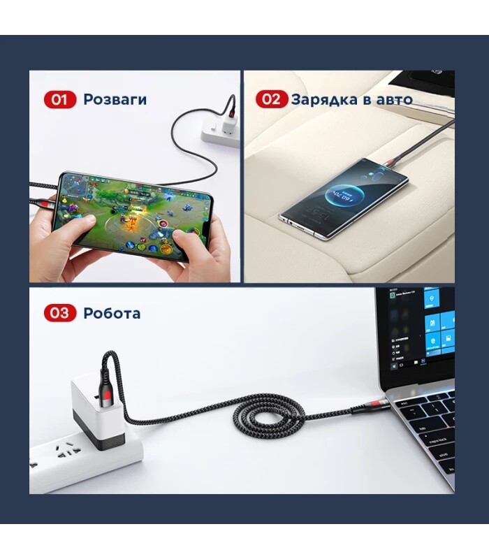 Кабель Remax Lesu USB Type-C - USB Type-C 65W, 1м, Black (RC-195)