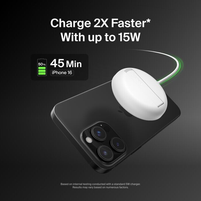 Беспроводное зарядное устройство Belkin UltraCharge Magnetic Kickstand 15W White (WIA011HQWH)