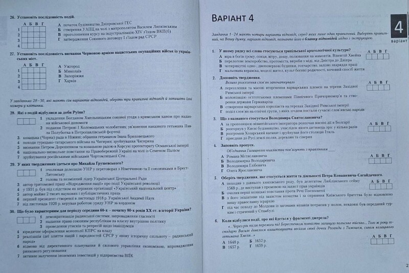 НМТ 2026. Історія України. Типові тестові завдання