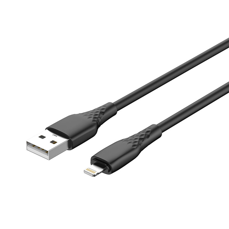 Кабель ColorWay USB - Lightning (M/M), textured PVC, 3А, 1 м, Black (CW-CBUL094-BK)