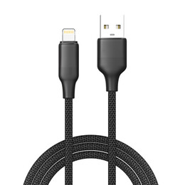 Кабель ColorWay USB - Lightning (M/M), TPE embossed, 3А, 2 м, Black (CW-CBUL102-BK)