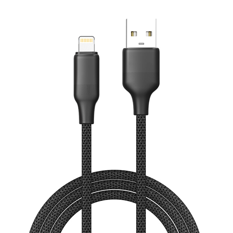 Кабель ColorWay USB - Lightning (M/M), TPE embossed, 3А, 1 м, Black (CW-CBUL101-BK)